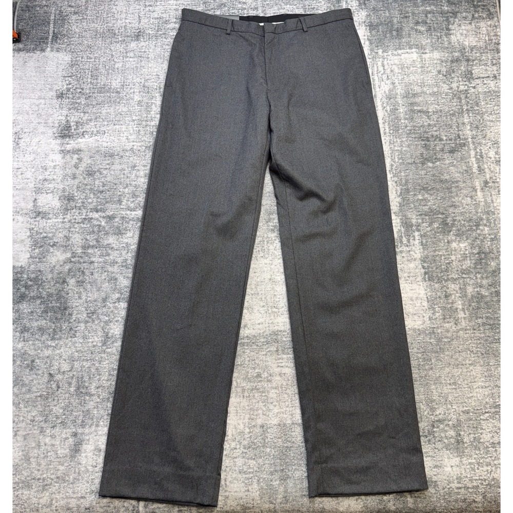 Banana Republic Pants Men 34x34 Slim Fit Gray Wool Trouser Slacks Dress Business